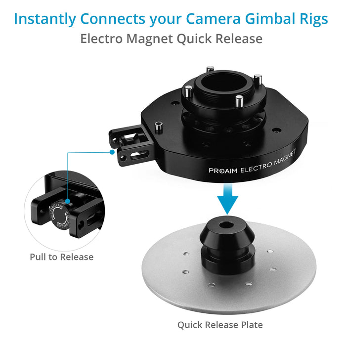 Proaim Electro Magnet Quick Release Mitchell Mount for Camera & Gimbal Rigs