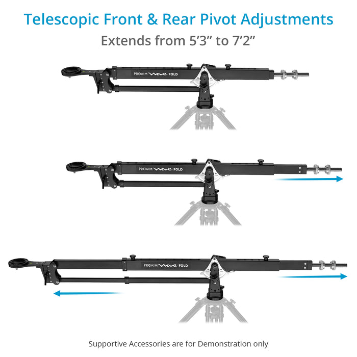 Proaim 7.2ft Wave Fold Video Camera Jib Crane | 15kg/33lb Payload